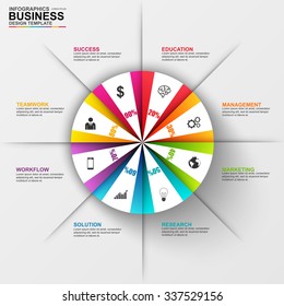 Infographic marketing diagram vector design template. Can be used for workflow processes, banner, cycle diagram, number options, presentation and round chart, work plan, web design.