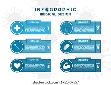 Infographic medical design geometric shape style coronavirus concept. vector illustration.