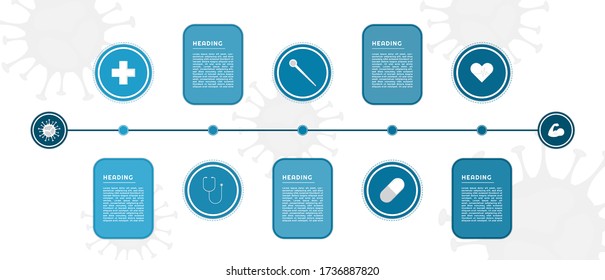 Infographic for medical geometric circle icon and square label design. vector illustration.