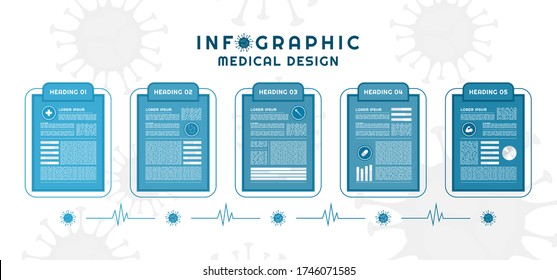 Infographic for medical information board design coronavirus concept square shape. vector illustration.