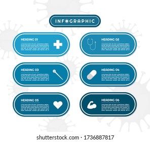 Infographic for medical ingredient capsule shape design coronavirus concept. vector illustration.