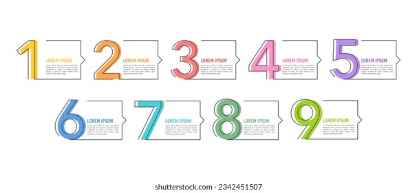 Infographic message box with the number design template. Vector illustration.