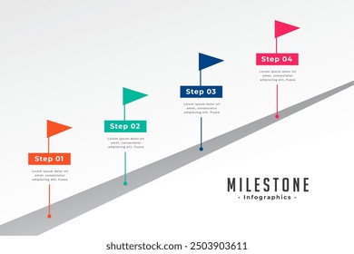 Infografía Mapa de hitos Plantilla Visualice datos para lograr el Vector objetivo