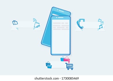Infographic of mobile or smartphone application in normal life concept.