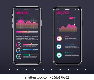 Infographic mobile template, Smartphone Infographic flat color concept, Phone charts monitoring, Colorful Infographic, Vector illustration for graphic design
