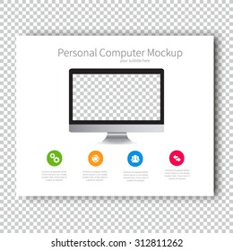 Infographic Mockup device Personal Computer Presentation Template, Business Layout design , Modern Style , Vector design illustration.