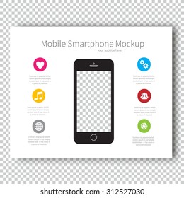 Infographic Mockup device Smartphone Presentation Template, Business Layout design , Modern Style , Vector design illustration.