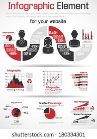 INFOGRAPHIC MODERN COLLECTION FOR YOUR WEBSITE RED