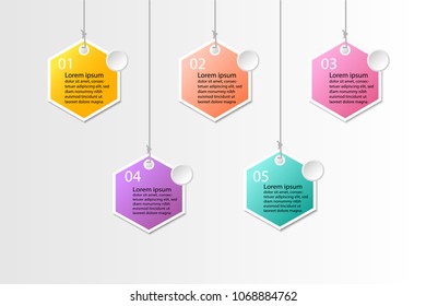 Infographic Modern design vector option banner,can be used for workflow layout, diagram, number options, web design.Business concept with 5 options, steps or processes