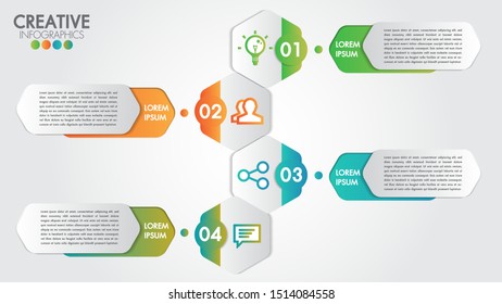 Infographic modern design vector template for business with 4 steps or options illustrate a strategy. Can be used for workflow layout, diagram, annual report, web design, team work.
