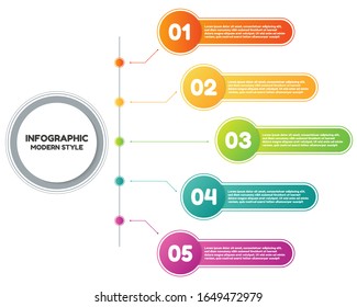 Infographic modern style geometric circle shape design with space for text. vector illustration.