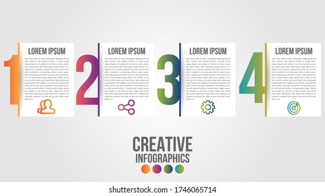 Infographic modern timeline design vector template for business with 4 steps or options illustrate a strategy. Can be used for workflow layout, diagram, annual report, web design, team work.