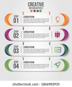 Infographic modern timeline design vector template for business with 4 steps or options illustrate a strategy. Can be used for workflow layout, diagram, annual report, web design, team work.
