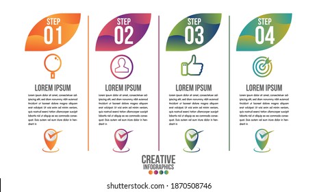 Infographic modern timeline design vector template for business with 4 steps or options illustrate a strategy. Can be used for workflow layout, diagram, annual report, web design, team work.