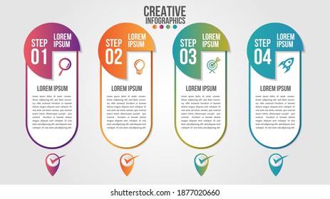 Infographic modern timeline design vector template for business with 4 steps or options illustrate a strategy. Can be used for workflow layout, diagram, annual report, web design, team work.