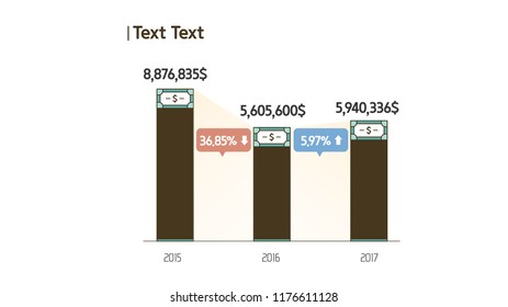 Infographic money graph bar element