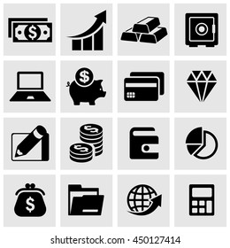 Infographic money symbol set in grey vector illustration