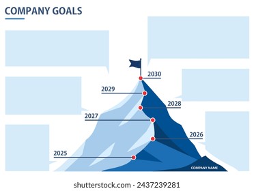 Infographic mountain pick template with options or steps. Can be used for workflow layout, career, achievement concept, business strategy to success, route to goal etc. Flat style vector illustration.