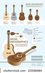 infographic music of guitar set vector