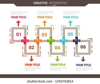 Infographic my maps design template with numbers six option.