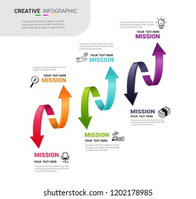 Infographic my maps design template with numbers six option.