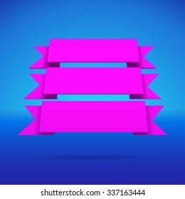 Infographic neon purple 3D styled ribbons for your presentation
