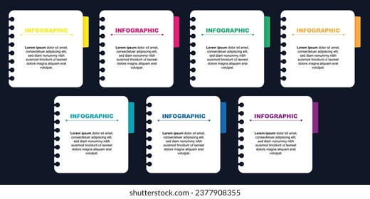 Infographic note set, daily note vector template