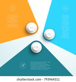 Infographic Number 1, 2, 3 Flat Page Divide Layout