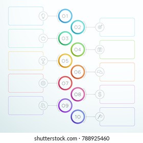 Infographic Number Circle Rings 1 to 10 Vector