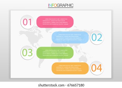 infographic number options template. modern Vector illustration. 4 step