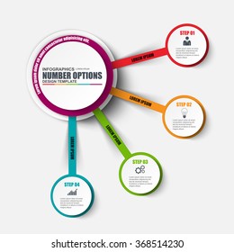 Infographic number options vector design template. Can be used for workflow layout, data visualization, business concept with 4 options, parts, steps or processes, banner, diagram, chart, web design.