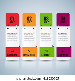 Infographic number options vector design template. Can be used for workflow layout, data visualization, business concept with 4 options, parts, steps or processes, banner, diagram, chart, web design.