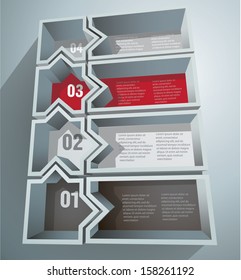 Infografía numerada 3d Figura abstracta