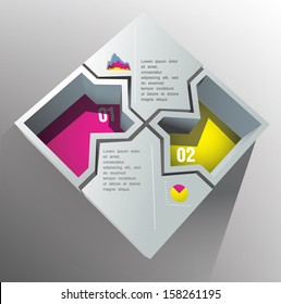Infographic numbered 3d Abstract figure
