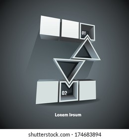 Infographic numbered 3d Abstract figure