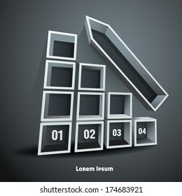 Infographic numbered 3d Abstract figure