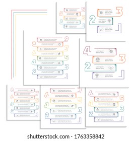 Infographic. Numbered Stripes. 
Options from three to nine positions. 