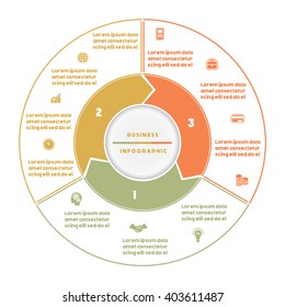  Infographic numbered three position Area chart ring chart pie chart