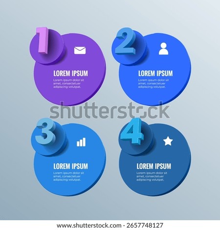 Infographic with Numbers placed with Circular Graphics in Modern Design for Presentations