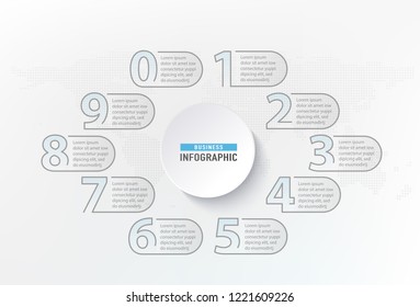 Infographic numbers steps element. Circle graphic chart diagram, business graphic design. Vector illustration.