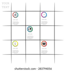 Infographic with octagons on a gray background vector illustration