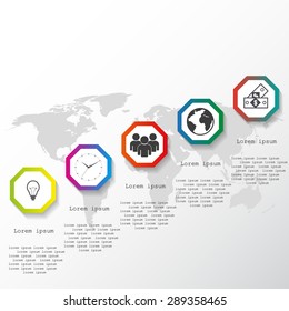 Infographic with octagons on a gray background vector illustration