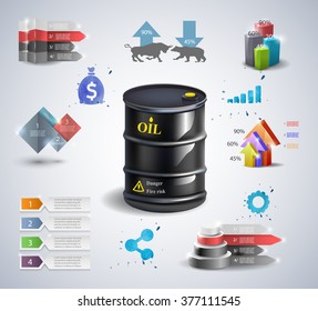 Infographic oil barrel Business template design . concept vector illustration