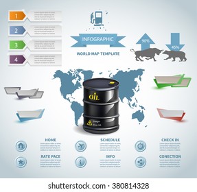 Infographic oil barrel Business template design . concept vector illustration