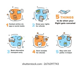 Infographic on tips for responding effectively to flight cancellations and ensuring a comfortable journey