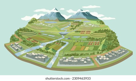 Infographic on water harvesting in agricultural and urban areas.