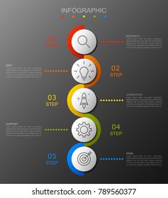 Infographic option banner with of 5 step 