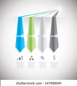 Infographic option element with tie and clip. Vector eps10.