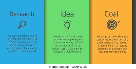infographic option number template design. icons and 3 different software or steps to any image processing program. layout workflow diagram options business steps banner web design.