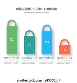 Infographic option template in flat design